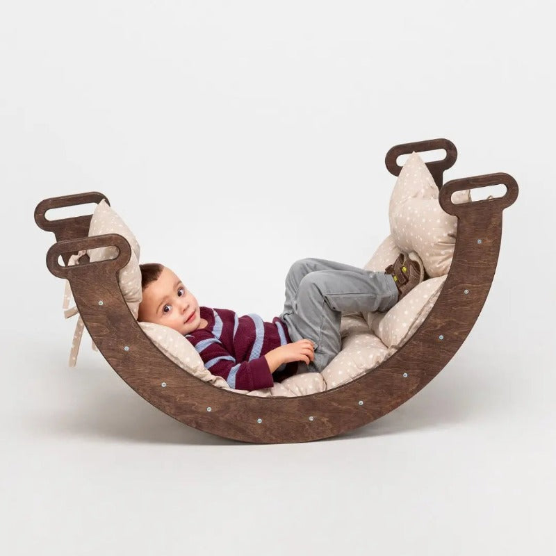 Montessori Climbing Arch & Cushion - Chocolate