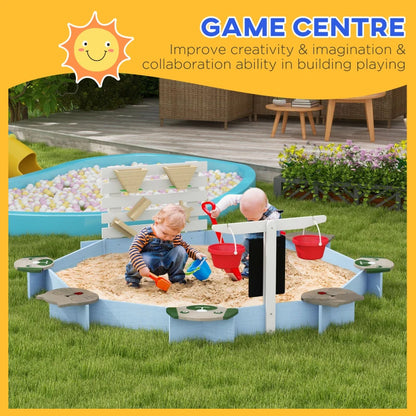 Wooden Sandbox with Seats