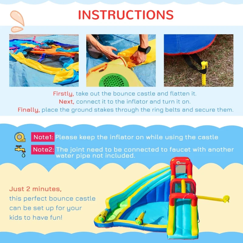 5in1 Inflatable Water Jumping Castle with Trampoline Slide