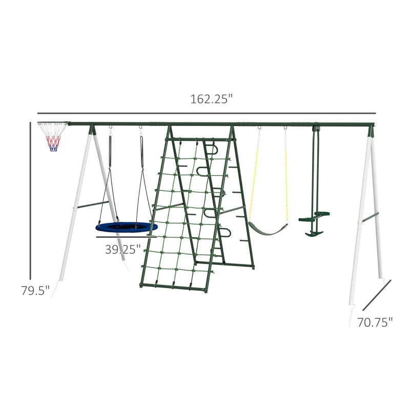 5in1 Outdoor Swing Set with Climbing Net