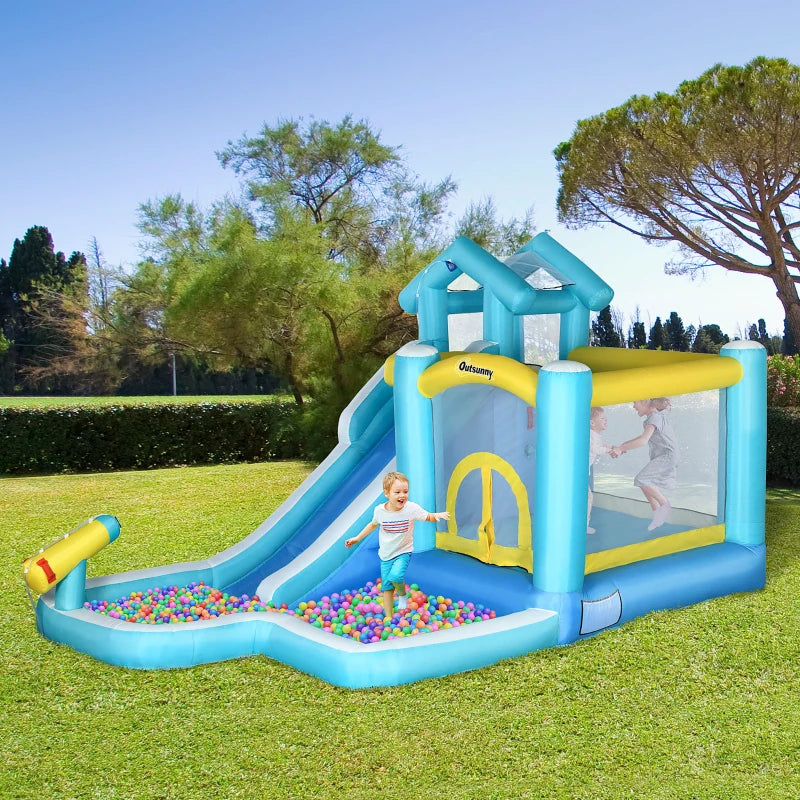 5in1 Inflatable Bounce House with Climbing Wall, Trampoline, & Pool