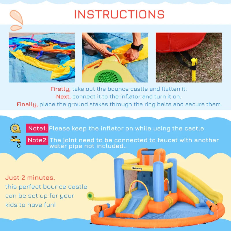 5in1 Kids Inflatable Jumping Castle with Water Cannons