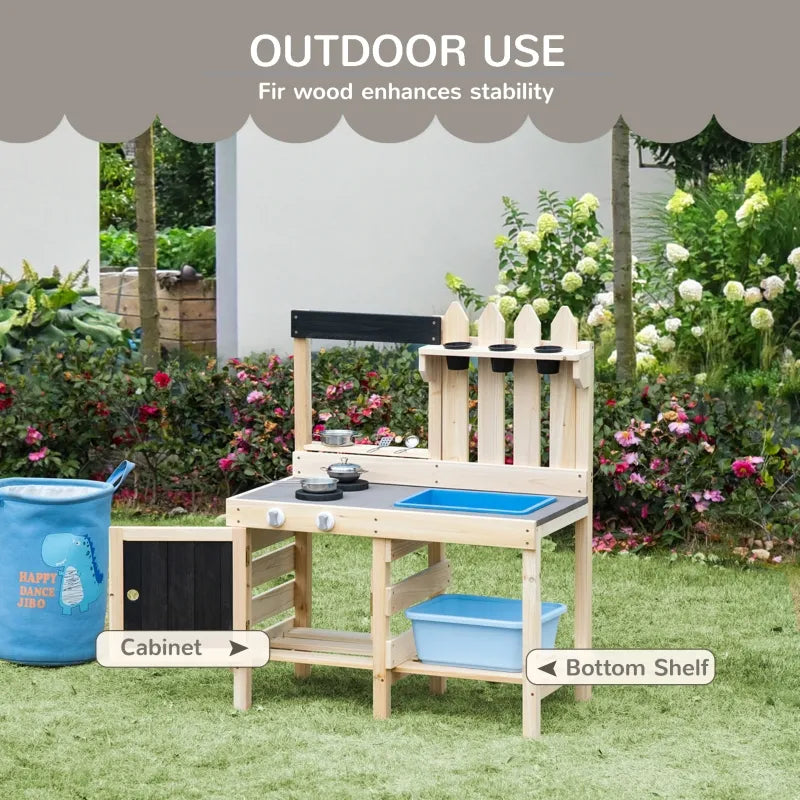 Outdoor Wooden Kitchen Mud Playset