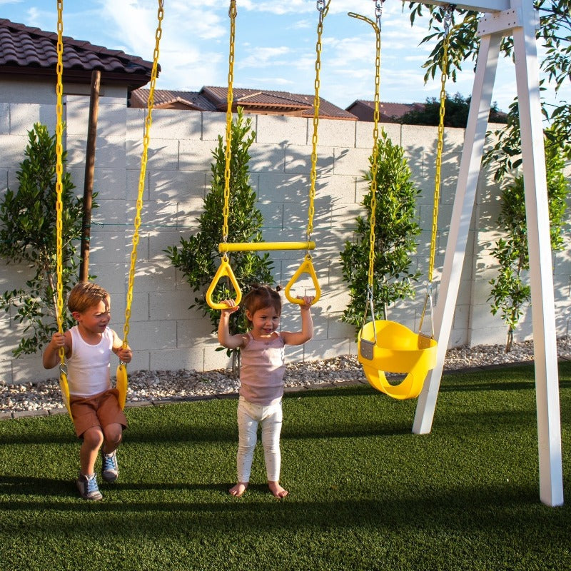 Forest Outdoor Swing Set And Trapeze Bar