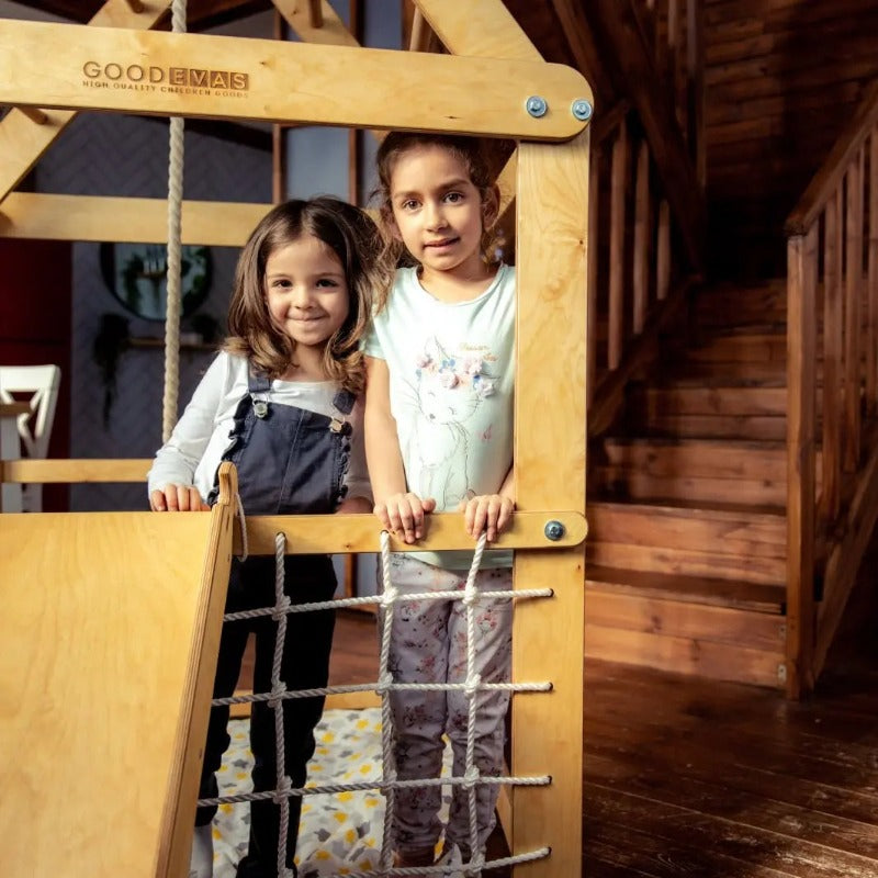 Wooden Playhouse with Swings and Slide