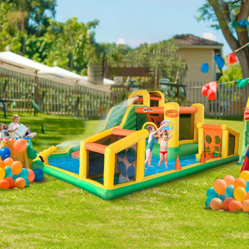 7in1 Inflatable Water Bounce House with Trampoline