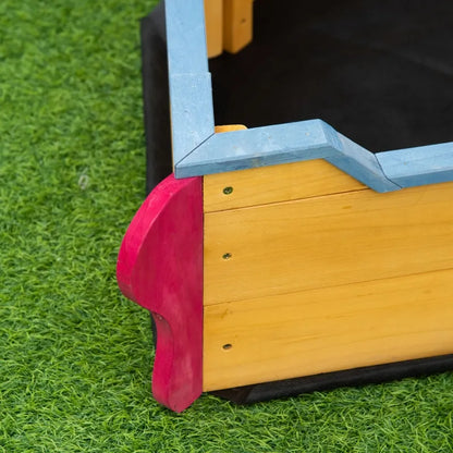 Wooden Sandbox with Canopy & Bench Seat Storage