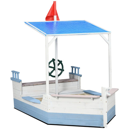 Pirate Ship Wooden Sandbox