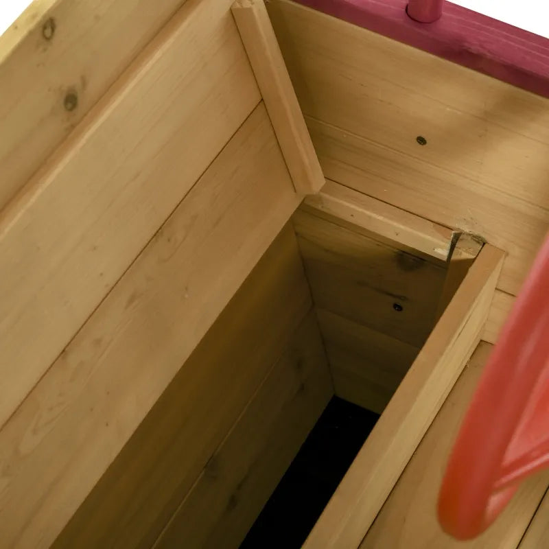 Wooden Sandbox with Canopy & Bench Seat Storage