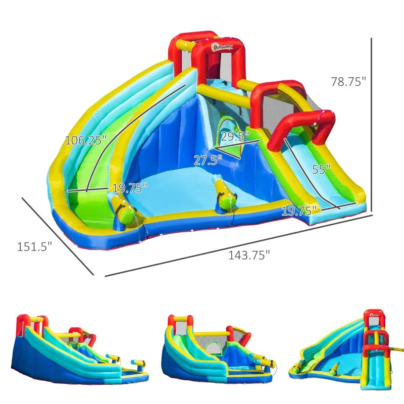 5in1 Inflatable Water Jumping Castle with Trampoline Slide