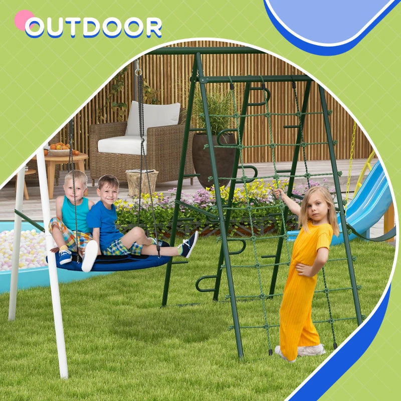 5in1 Outdoor Swing Set with Climbing Net