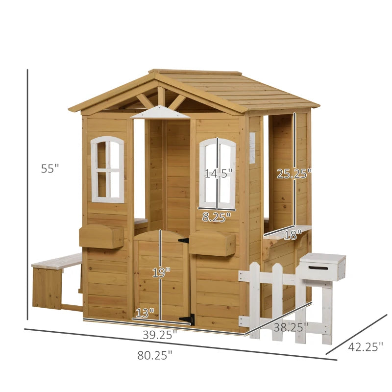 Outdoor Wooden Cottage Playhouse