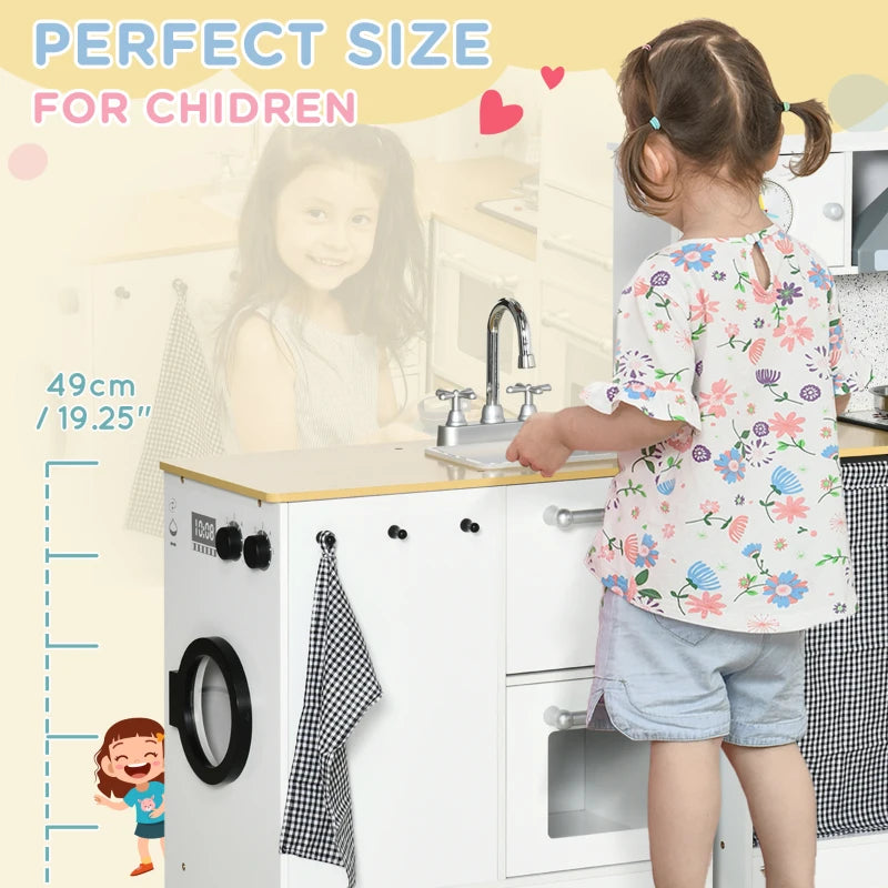 Wooden Kitchen Playset with Washing Machine