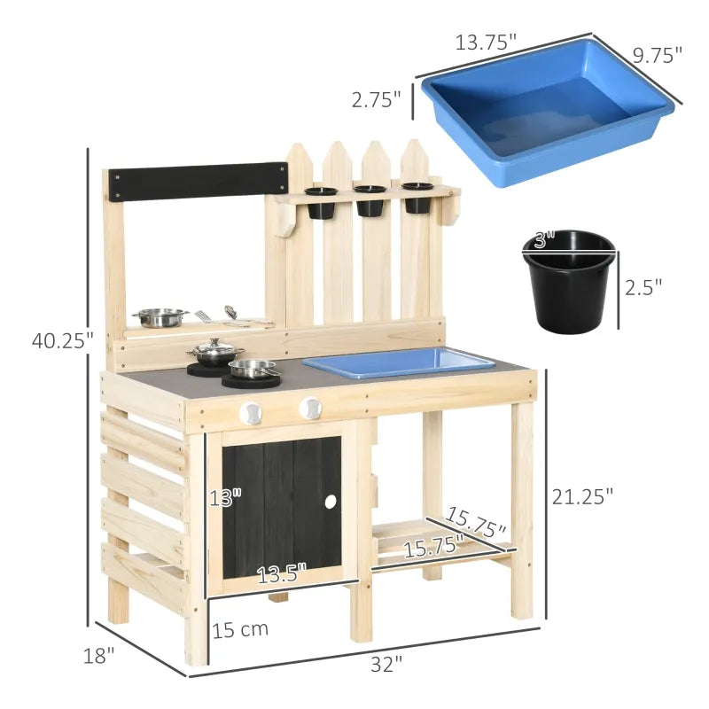 Outdoor Wooden Kitchen Mud Playset