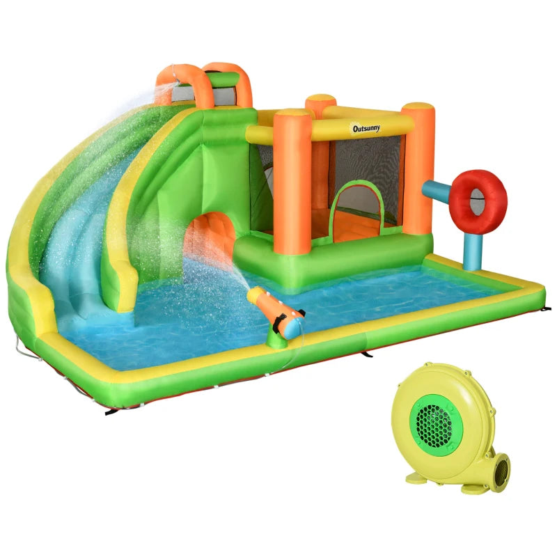 7in1 Inflatable Water Bounce House with Boxing Post